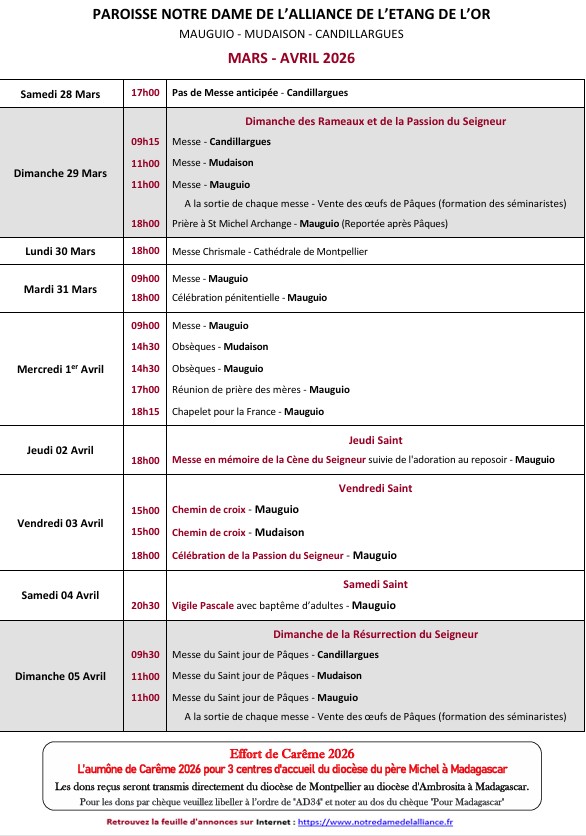 annonces 2026-14 du 2026-03-28 au 2026-04-05